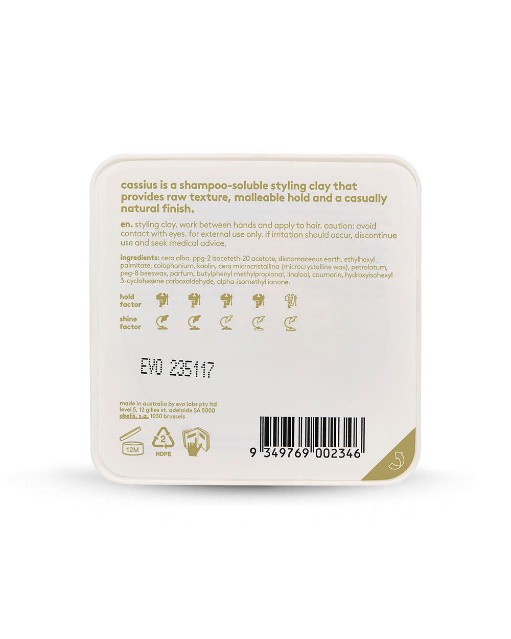 evo Cassius Styling Clay 90g - New