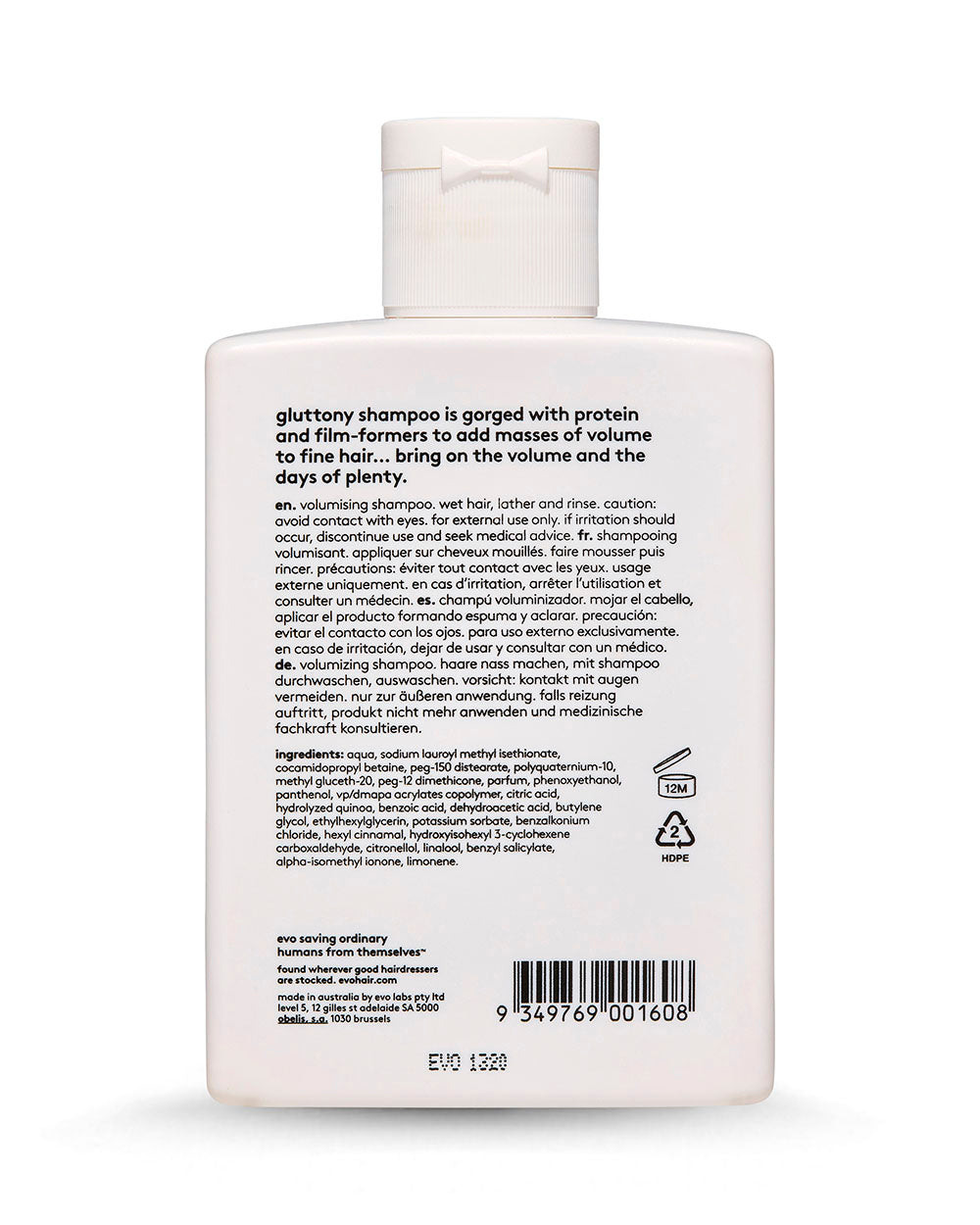 evo Gluttony Volumising Shampoo 300ml - GF