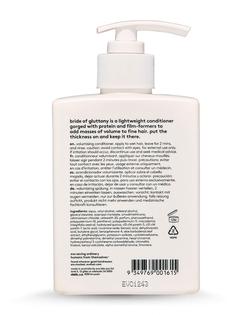 evo Bride of Gluttony Volumising Conditioner 300ml - GF
